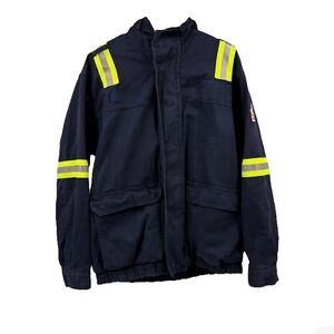 Bulwark FR Navy Jacket with Reflective Stripes XL High Visibility Work Jacket